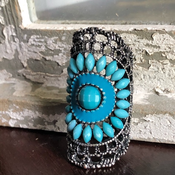 Large turquoise & silver ring💫 - Picture 2 of 6